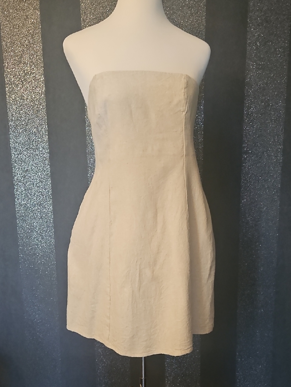 Old Navy Strapless Cream Beige Sundress